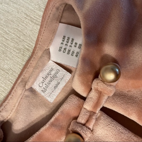 Catherine Malandrino Mini Velvet Vest - 3-6 Months - Girls- Blush Pink - Picture 2 of 5